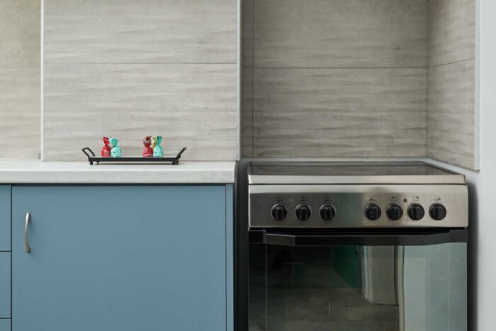 Open-plan living room and kitchen in family apartment in Ierapetra