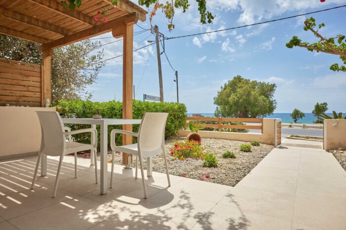 Private terrace with garden furniture in Ierapetra apartment