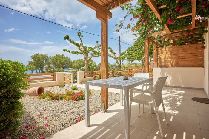 Private terrace with garden furniture in Ierapetra apartment