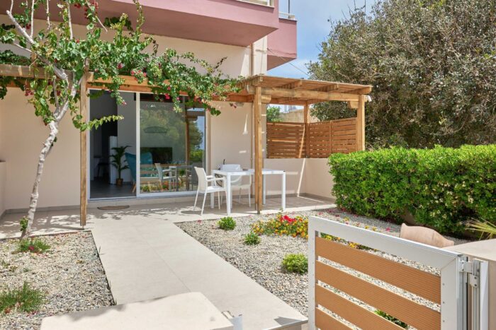 Private terrace with garden furniture in Ierapetra apartment