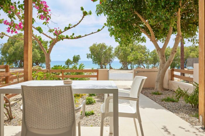 Private terrace with garden furniture in Ierapetra apartment