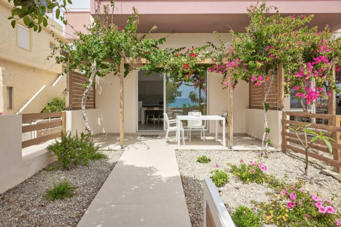 Private terrace with garden furniture in Ierapetra apartment