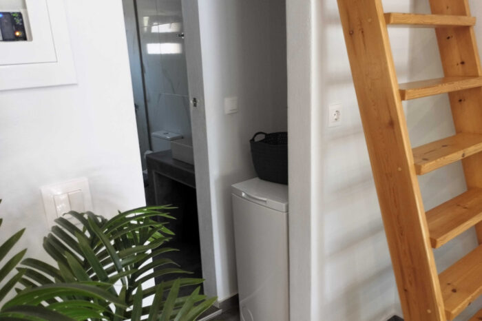 Open-plan living room and kitchen in family apartment in Ierapetra