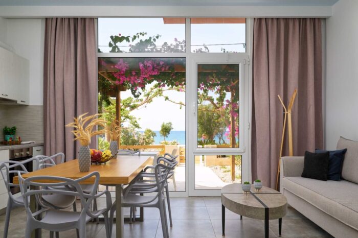 Private terrace with garden furniture in Ierapetra apartment