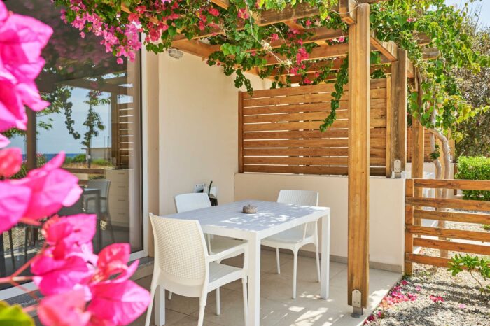 Private terrace with garden furniture in Ierapetra apartment