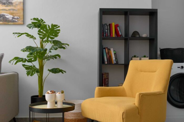 Open-plan living room and kitchen in family apartment in Ierapetra