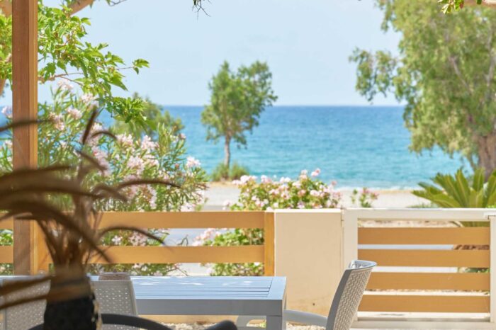 Private terrace with garden furniture in Ierapetra apartment