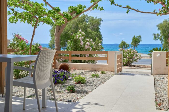 Private terrace with garden furniture in Ierapetra apartment