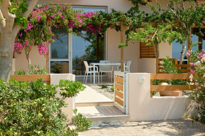 Private terrace with garden furniture in Ierapetra apartment