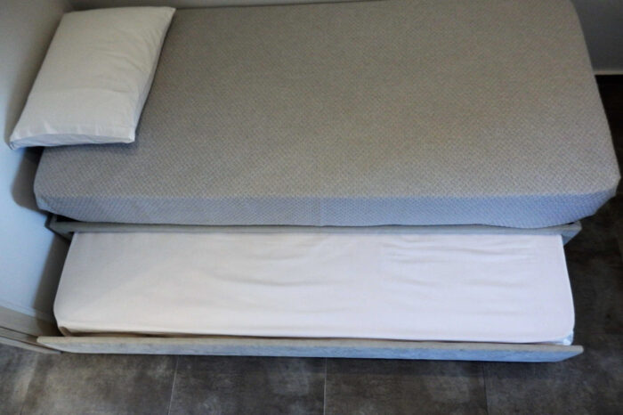 Open-plan living room and kitchen in family apartment in Ierapetra